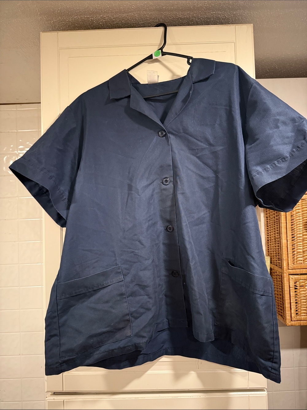 Red kap Navy Button-Up Short Sleeve Top size XXL 5:8